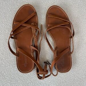 Madewell Tan Leather Strappy Sandals